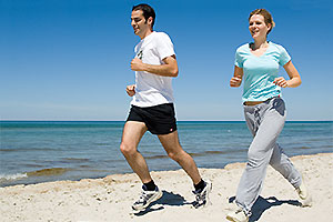 Joggen am Strand von Graal-Müritz